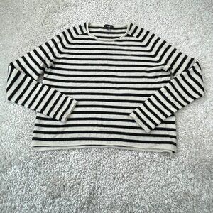 Line Jackie Striped Sweater Black White Womens XS